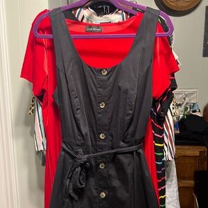 Black Dress With Brown Buttons